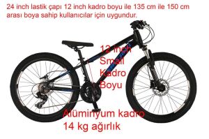 Salcano NG Team 200 24HD 12 Kadro 21 Vites Hidrolik Disk Fren Dağ Bisikleti (135 / 155 cm arası boy) Siyah Mavi