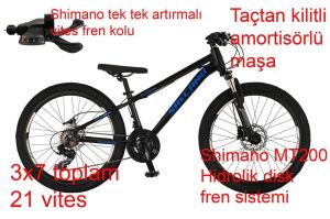 Salcano NG Team 200 24HD 12 Kadro 21 Vites Hidrolik Disk Fren Dağ Bisikleti (135 / 155 cm arası boy) Siyah Mavi