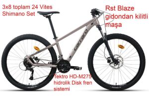Carraro Crx 924 29 Jant 52 Kadro 24 Vites Dağ Bisikleti (180 cm üstü boy) Gül Gri Koyu Gri