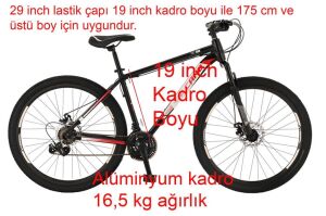 Salcano NG300 29MD 19 Kadro Disk Fren Dağ Bisikleti (175 cm üstü boy) Siyah Kırmızı