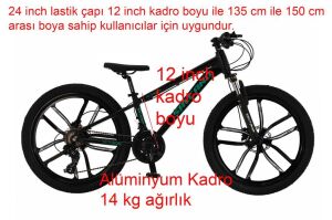 Salcano NG Team 200 24HD 12 Kadro 21 Vites Hidrolik Disk Fren Dağ Bisikleti (135 / 150 cm arası boy) Siyah Yeşil