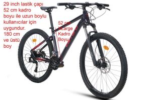Carraro Crx 924 29 Jant 48 Kadro 24 Vites Dağ Bisikleti (175 cm üstü boy) Karanlık Mor Kırmızı