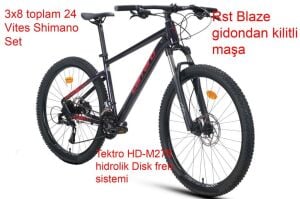 Carraro Crx 924 29 Jant 48 Kadro 24 Vites Dağ Bisikleti (175 cm üstü boy) Karanlık Mor Kırmızı