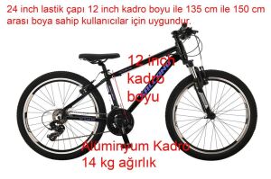 Salcano NG Team 200V 24 Jant 12 Kadro Pabuç Fren Genç Bisiklet (135/155 cm arası boy) Siyah Mavi