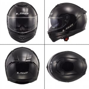 LS2 Stream 2 Motosiklet Kapalı Kask Ece 22.06 Sertifikalı Alc Motosiklet Siyah - MEDIUM