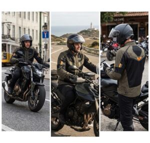 LS2 Blade Air Motosiklet Erkek Montu A seviye CE serfikalı ALC Motosiklet Haki Turuncu - XLARGE