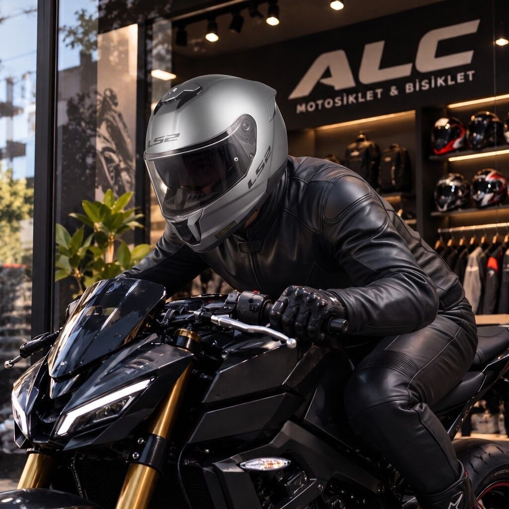 LS2 Stream 2 Motosiklet Kapalı Kask Ece 22.06 Sertifikalı Alc Motosiklet Mat Titanium - SMALL