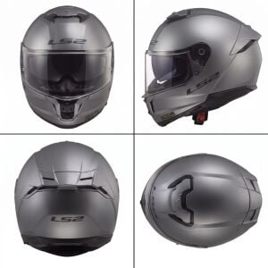 LS2 Stream 2 Motosiklet Kapalı Kask Ece 22.06 Sertifikalı Alc Motosiklet Mat Titanium - MEDIUM