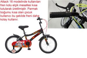 Salcano Attack 16 Jant Çocuk Bisikleti (105/120 cm boy) Siyah Kırmızı