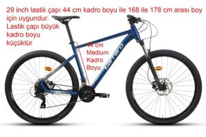 Carraro Crx 921 29 Jant 44 Kadro 21 Vites Dağ Bisikleti (168 ile 178 cm arası boy) Metalik Mavi Gümüş