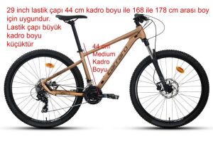 Carraro Crx 921 29 Jant 44 Kadro 21 Vites Dağ Bisikleti (168 ile 178 cm arası boy) Mat Bronz Kahve