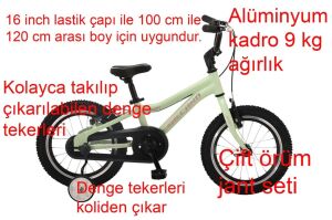 Salcano Daisy 16 Jant Kız Hafif Çocuk Bisikleti (100-120cm Boy) Mint