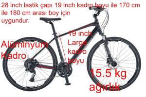 Salcano City Sport 700 2x10 Cues Sistem Şehir Bisikleti 19 Kadro (175 cm üstü boy) Siyah Kırmızı
