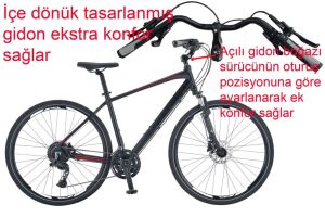 Salcano City Sport 700 2x10 Cues Sistem Şehir Bisikleti 19 Kadro (175 cm üstü boy) Siyah Kırmızı