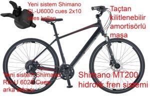 Salcano City Sport 700 2x10 Cues Sistem Şehir Bisikleti 19 Kadro (175 cm üstü boy) Siyah Kırmızı