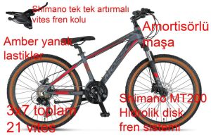 Mosso Wildfire 24H 13 Kadro Hidrolik Disk Fren Dağ Bisikleti (135 / 155 cm arası boy) Mat Antrasit