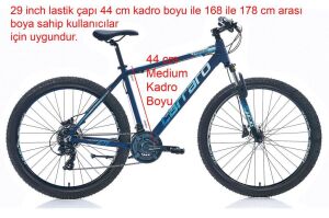 Carraro Force 920 29 Jant, Hidrolik Fren, Dağ Bisikleti 44 Kadro (168 ile 178 cm arası boy) Mat Koyu Mavi Gümüş