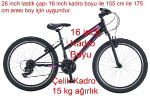 Salcano Lily 26 Jant 16 Kadro Kadın Bisikleti (155 cm ve üstü boy) Siyah Mor Beyaz