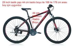 Carraro Force 950 29 Jant, Hidrolik Fren, Dağ Bisikleti 44 Kadro (168 ile 178 cm arası boy) Mat Antrasit Gri Kırmızı