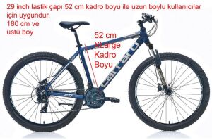 Carraro Force 920 29 Jant, Hidrolik Fren, Dağ Bisikleti 52 Kadro (180 cm üstü boy) Metalik Mavi Gümüş