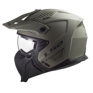 LS2 Drfiter Trial Motosiklet Kaskı (Çıkarılabilir çene koruması ve renkli vizör ile Alc Motosiklet MEDIUM