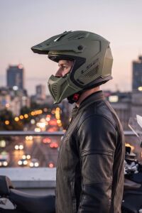 LS2 Drfiter Trial Motosiklet Kaskı (Çıkarılabilir çene koruması ve renkli vizör ile Alc Motosiklet MEDIUM