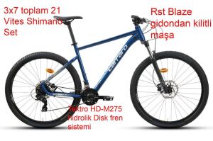 Carraro Crx 921 29 Jant 40 Kadro 21 Vites Dağ Bisikleti (155 ile 170 cm arası boy) Metalik Mavi Gümüş