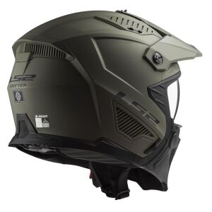 LS2 Drfiter Trial Motosiklet Kaskı (Çıkarılabilir çene koruması ve renkli vizör ile Alc Motosiklet LARGE