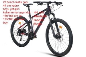 Carraro Crx 724 27.5 Jant 44 Kadro 24 Vites Dağ Bisikleti (165 cm ve üstü boy) Karanlık Mor Kırmızı