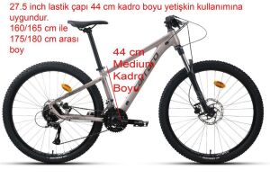 Carraro Crx 724 27.5 Jant 44 Kadro 24 Vites Dağ Bisikleti (165 cm ve üstü boy) Gül Gri Koyu Gri