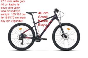 Carraro Crx 724 27.5 Jant 40 Kadro 24 Vites Dağ Bisikleti (155 cm ile 170 cm arası boy) Karanlık Mor Kırmızı