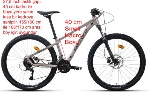 Carraro Crx 724 27.5 Jant 40 Kadro 24 Vites Dağ Bisikleti (155 cm ile 170 cm arası boy) Gül Gri Koyu Gri
