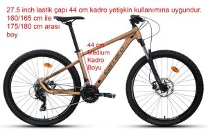 Carraro Crx 721 27.5 Jant 44 Kadro 21 Vites Dağ Bisikleti (160 ile 180 cm arası boy) Mat Bronz Kahve