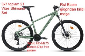 Carraro Crx 721 27.5 Jant 44 Kadro 21 Vites Dağ Bisikleti (160 ile 180 cm arası boy) Ada Çayı Koyu Yeşil
