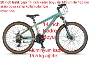 Mosso Wildfire 26 H 14 Kadro Hidrolik Disk Fren Dağ Bisikleti (145 / 165 cm arası boy) Mat Yeşil