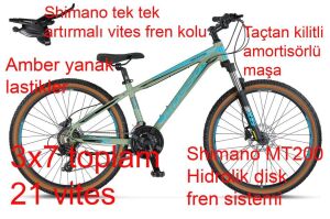 Mosso Wildfire 26 H 14 Kadro Hidrolik Disk Fren Dağ Bisikleti (145 / 165 cm arası boy) Mat Yeşil