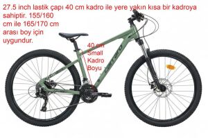 Carraro Crx 721 27.5 Jant 40 Kadro 21 Vites Dağ Bisikleti (155 ile 170 cm arası boy) Ada Çayı Koyu Yeşil