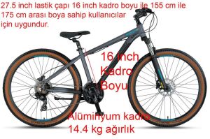 Mosso Wildfire 27.5 LTD H 16 Kadro Hidrolik Disk Fren Dağ Bisikleti (155 / 175 cm arası boy) Mat Antrasit