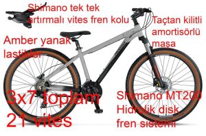 Mosso Wildfire 27.5 LTD H 16 Kadro Hidrolik Disk Fren Dağ Bisikleti (155 / 175 cm arası boy) Mat Gri