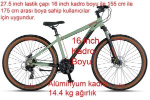 Mosso Wildfire 27.5 LTD H 16 Kadro Hidrolik Disk Fren Dağ Bisikleti (155 / 175 cm arası boy) Mat Yeşil