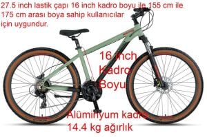 Mosso Wildfire 27.5 LTD H 16 Kadro Hidrolik Disk Fren Dağ Bisikleti (155 / 175 cm arası boy) Mat Yeşil