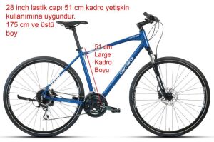Carraro Sportive 225 Şehir Bisikleti Hidrolik Fren 24 Vites 51 Kadro (175 cm üstü boy) Mat Lacivert Gümüş
