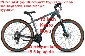 Mosso Wildfire 29 LTD H 18 Kadro Hidrolik Disk Fren Dağ Bisikleti (175 cm üstü boy) Mat Antrasit