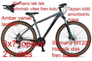 Mosso Wildfire 29 LTD H 18 Kadro Hidrolik Disk Fren Dağ Bisikleti (175 cm üstü boy) Mat Antrasit