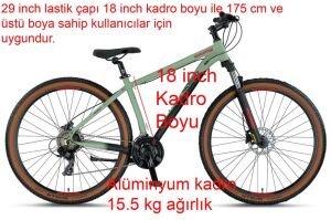 Mosso Wildfire 29 LTD H 18 Kadro Hidrolik Disk Fren Dağ Bisikleti (175 cm üstü boy) Mat Yeşil
