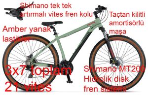 Mosso Wildfire 29 LTD H 18 Kadro Hidrolik Disk Fren Dağ Bisikleti (175 cm üstü boy) Mat Yeşil