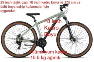 Mosso Wildfire 29 LTD H 18 Kadro Hidrolik Disk Fren Dağ Bisikleti (175 cm üstü boy) Mat Gri