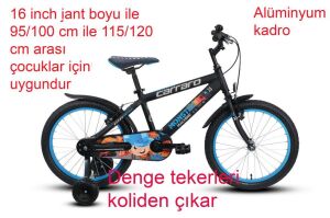 Carraro Monster 16 Jant Erkek Çocuk Bisikleti (100 ile 120 cm arası boy) Siyah Gri Mavi
