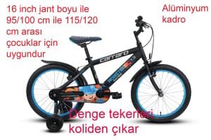 Carraro Monster 20 Jant Erkek Çocuk Bisikleti (115 ile 140 cm arası boy) Siyah Gri Mavi