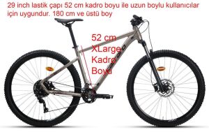Carraro Crx 920 29 Jant 52 Kadro 20 Vites Dağ Bisikleti (180 cm üstü boy) Kızıl Gümüş Bordo